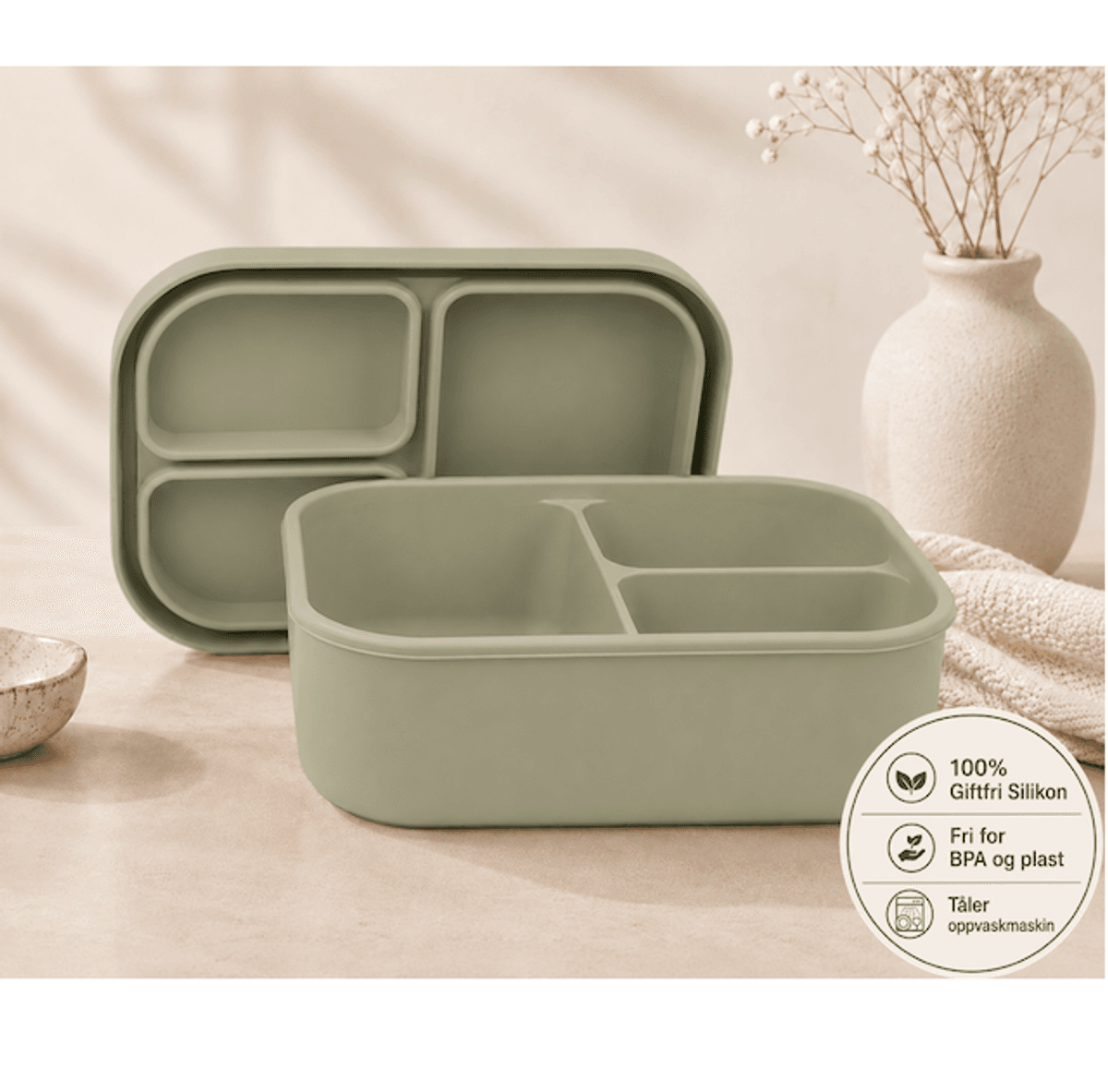 Troller Kids | Sillikon Matboks | Oliven