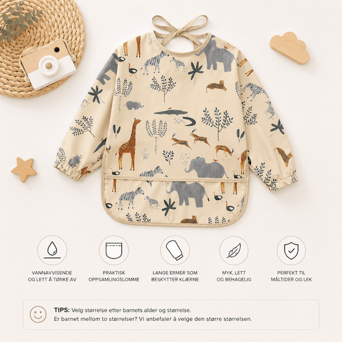 Troller Kids | Smekke Forkle med lang arm | Safari | Small