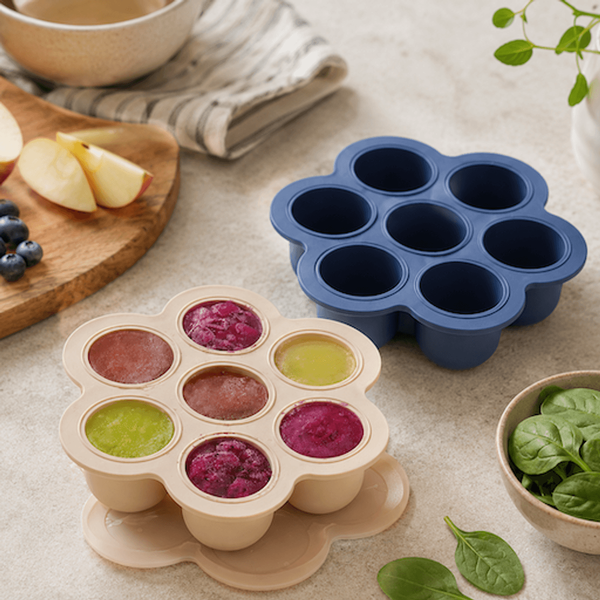 Troller Kids | Silikon Mat Oppbevaring og Fryseform | Beige