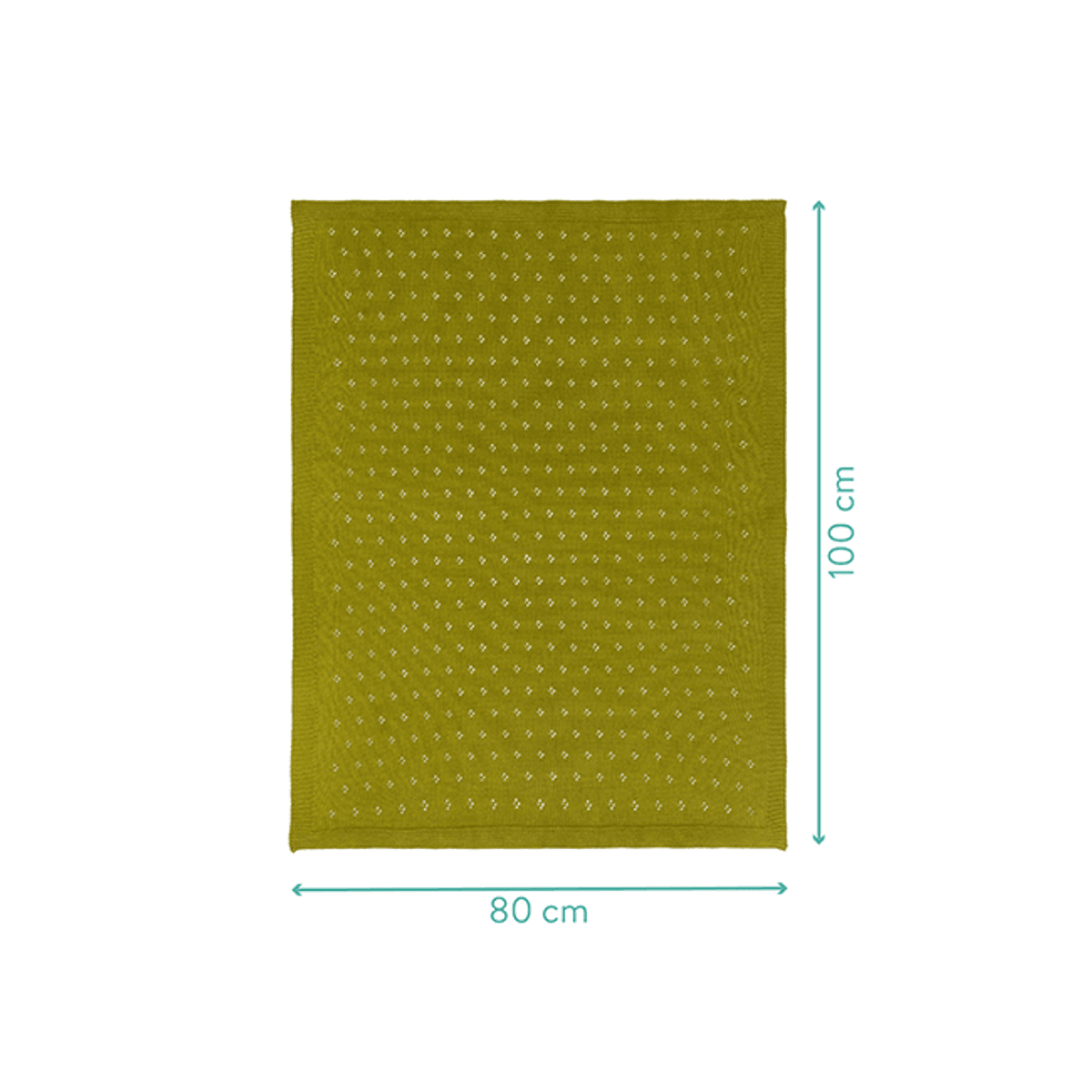Fillikid | Strikketeppe 100x80 cm | Olive